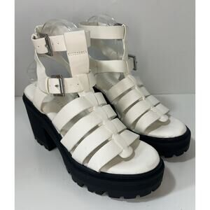ALTAR'D STATE White Marti Chunky Platform Sandals Strappy Gladiator Womens 7.5